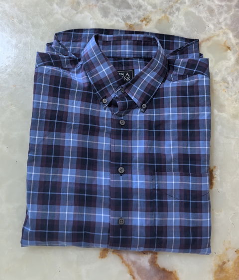 Camisa Jos. A. Bank Azul a Cuadros Talla Medium - Nueva