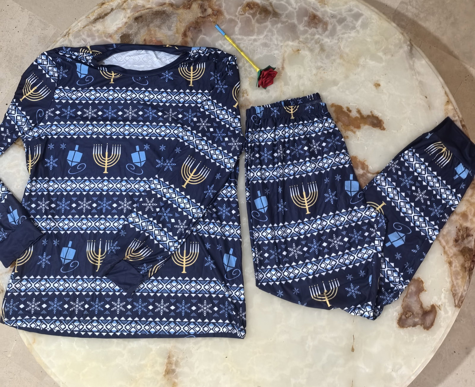 Pijama Azul Talla Large con Diseño Festivo