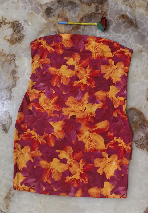 Vestido de Verano SHEIN CURVE 1XL Naranja con Flores