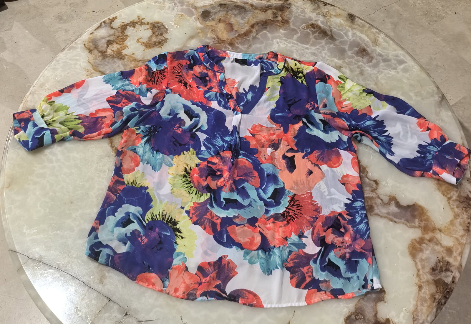 Blusa Worthington 1X Nueva con Estampado Floral