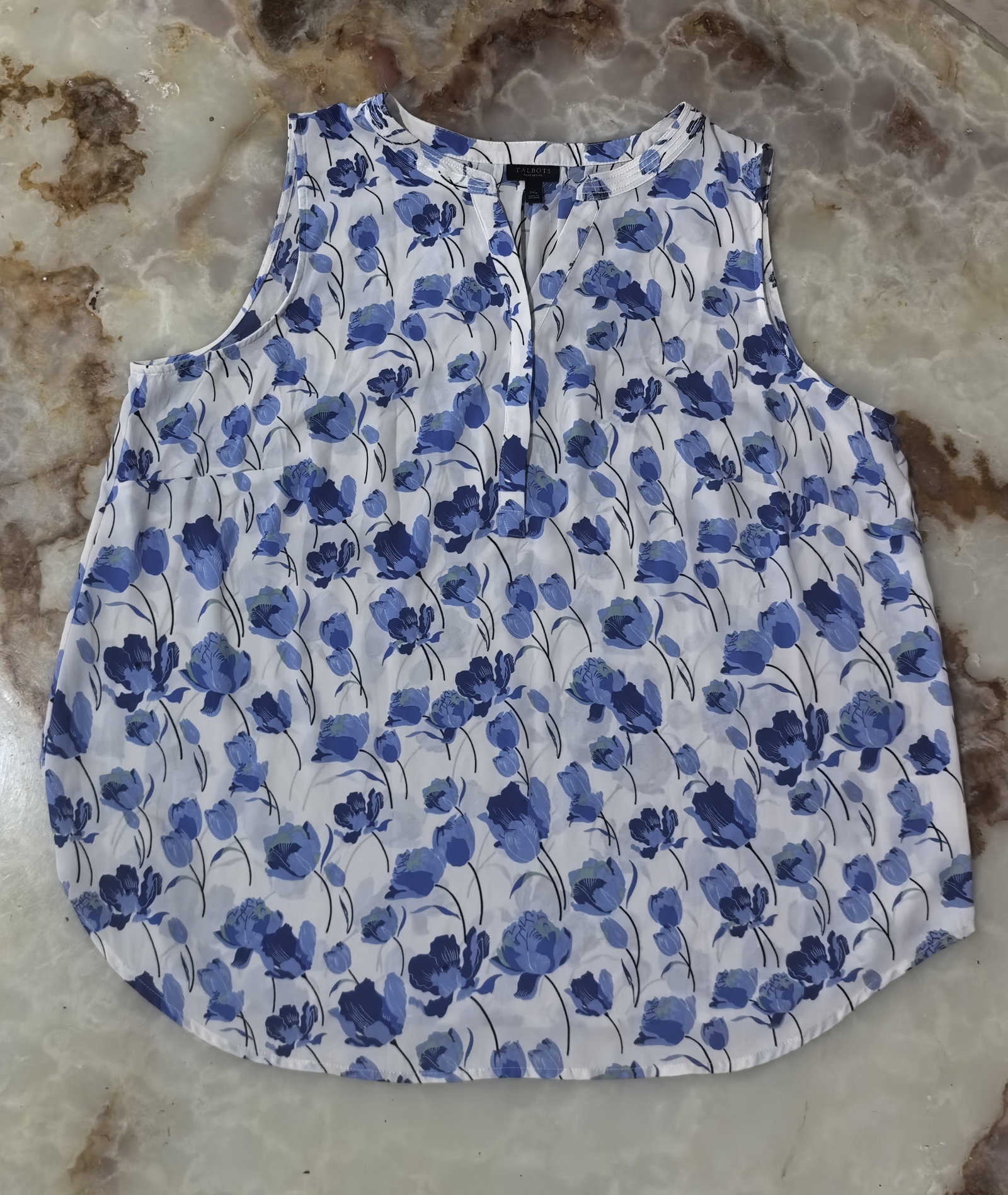 Blusa Talbots 1Xp con estampado floral en tonos azules