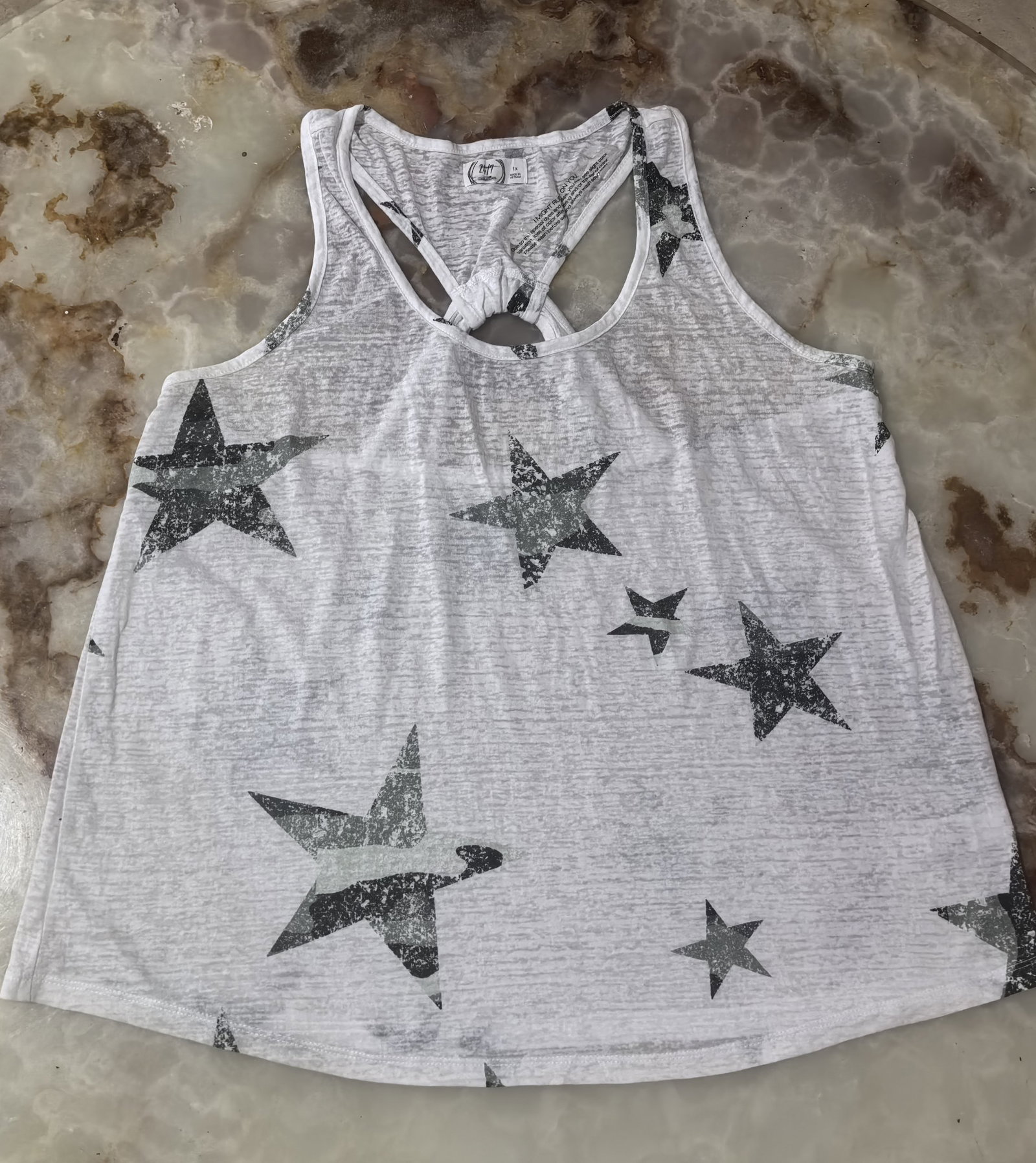 Blusa 24/7 Nueva con Estampado de Estrellas - Talla 1X