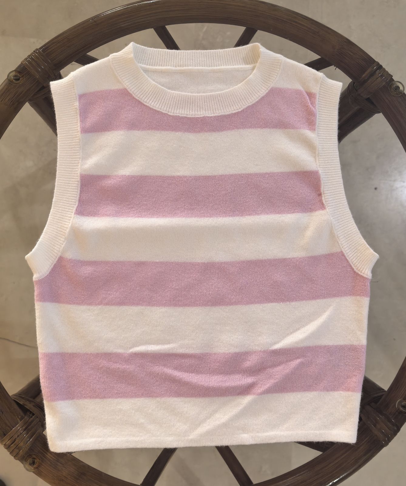 Crop Top Shein a Rayas Rosa y Blanco - Talla Medium
