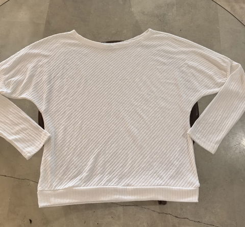 Blusa blanca de manga larga, talla Large