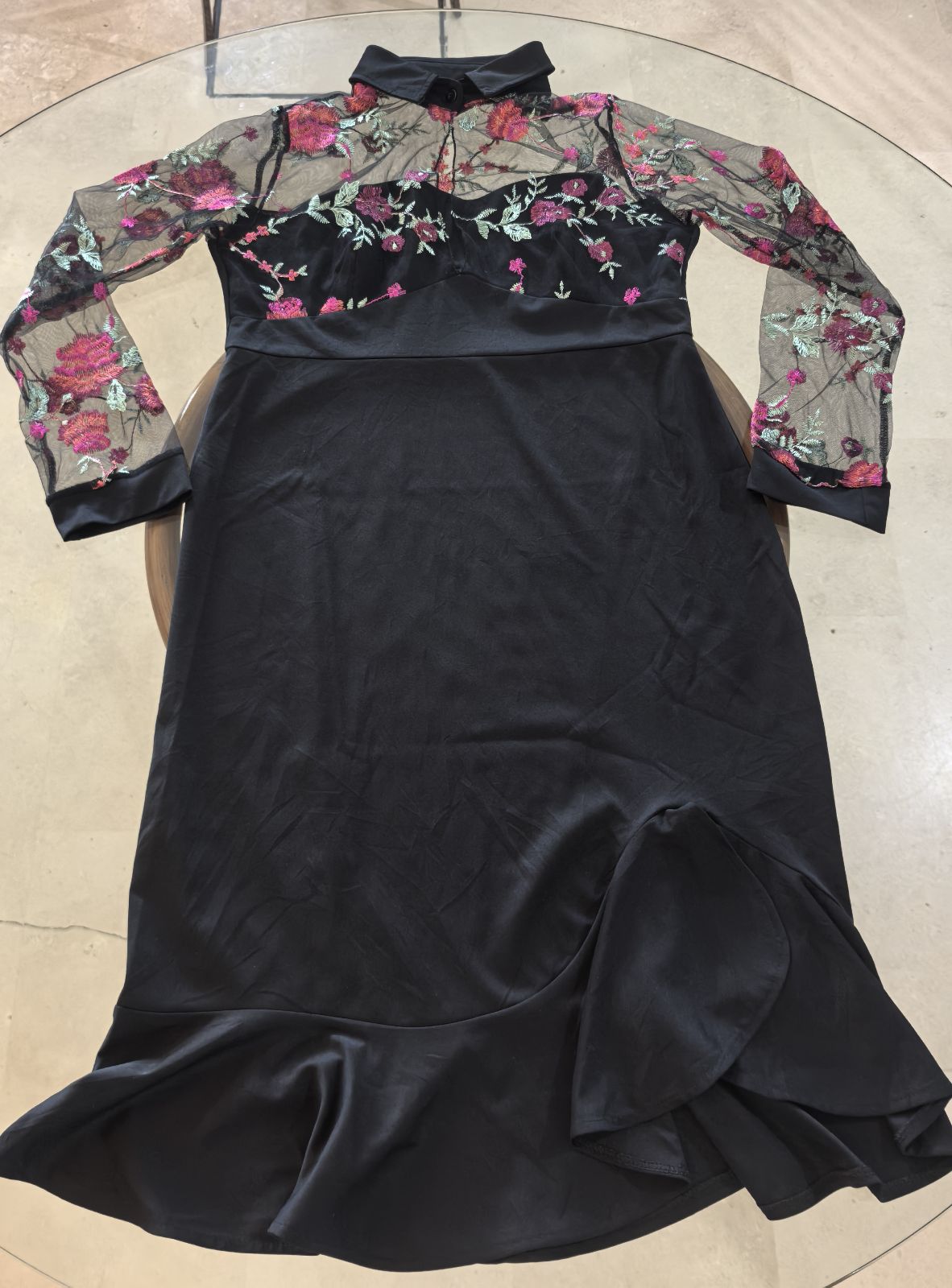 Vestido de encaje bordado talla Large