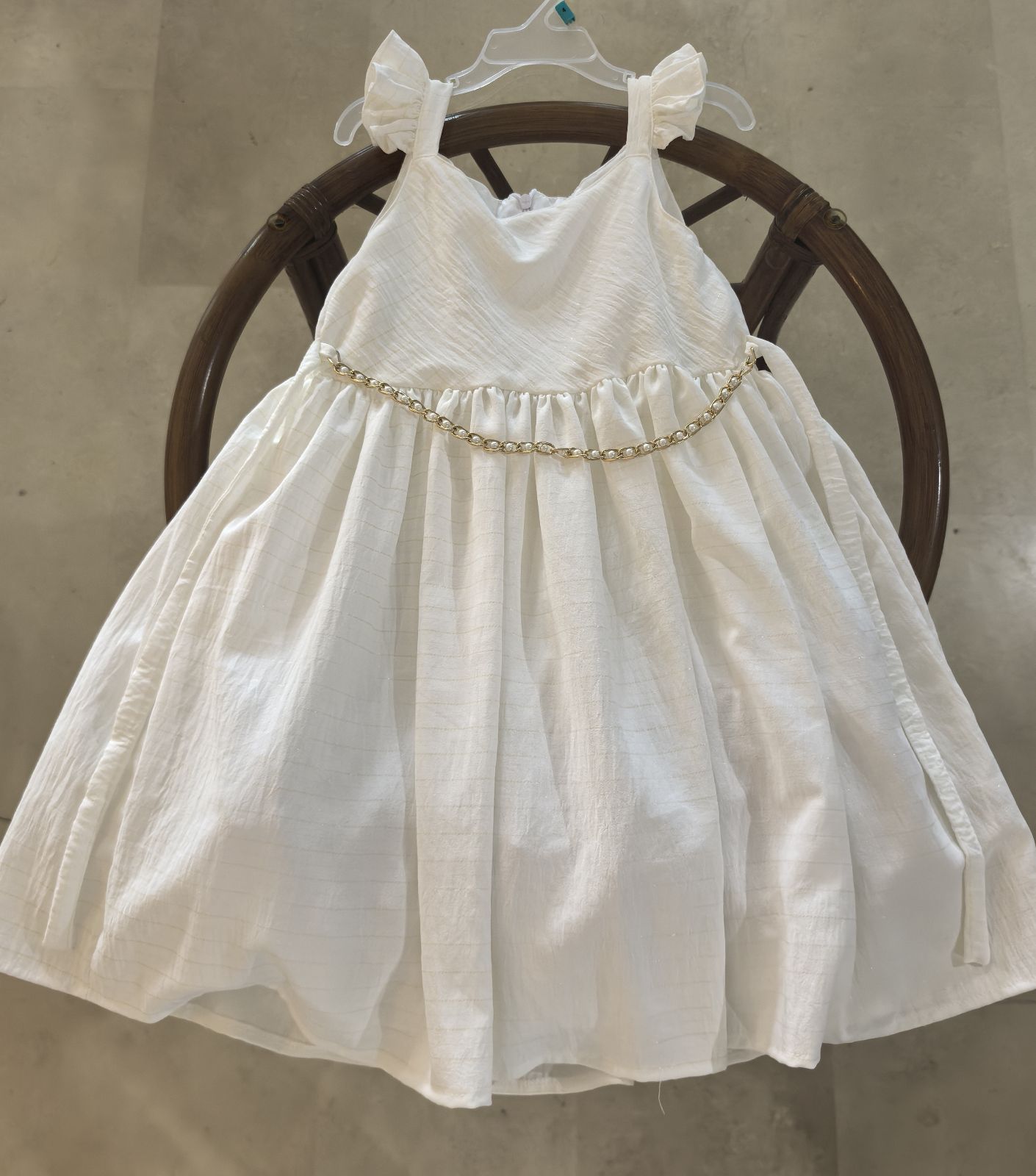 Vestido Chersi para niña de 6 años, color blanco