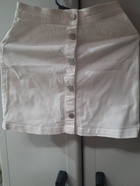 Falda H&M Blanca de Botones - Como Nueva