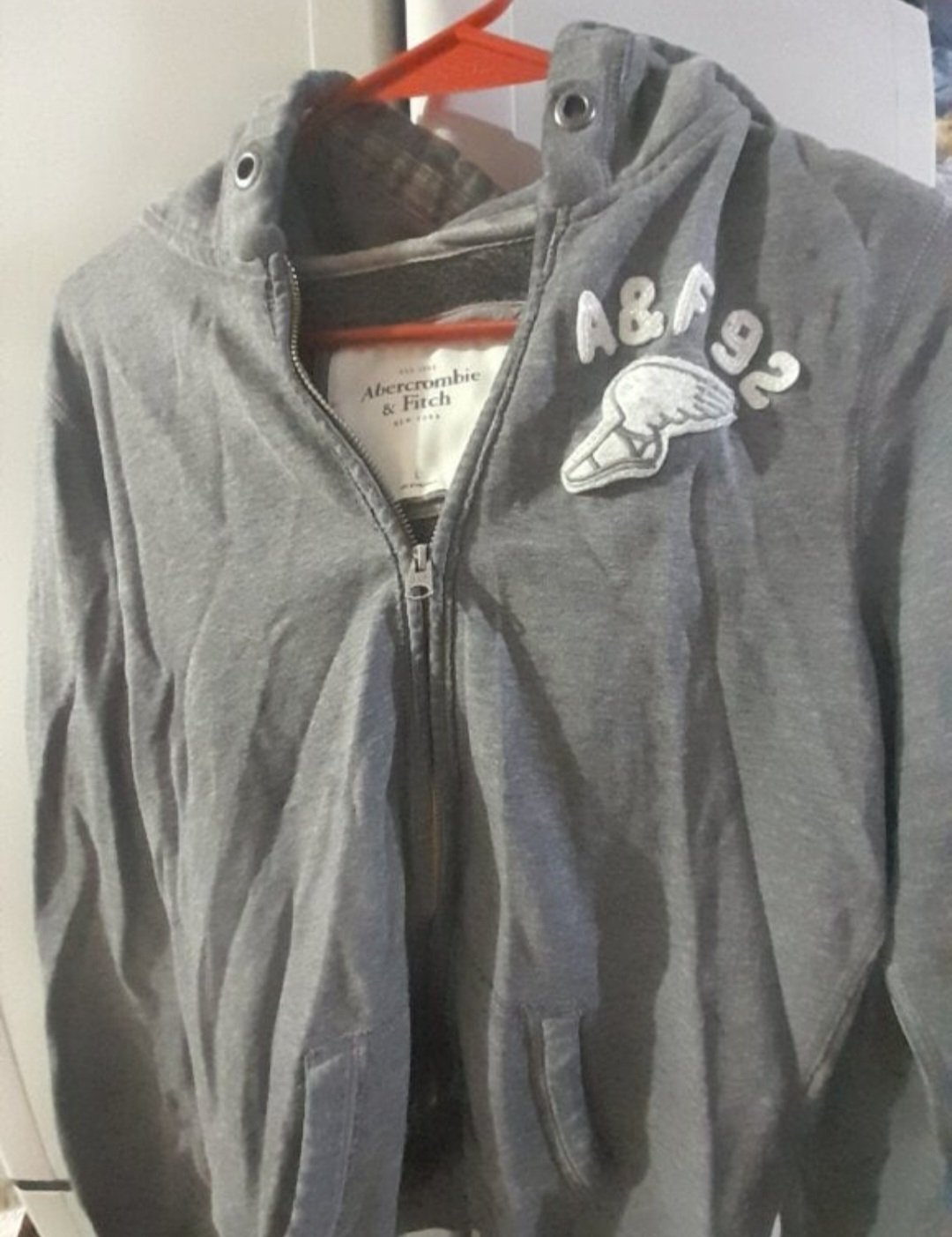 Chamarra Abercrombie & Fitch Gris Talla L