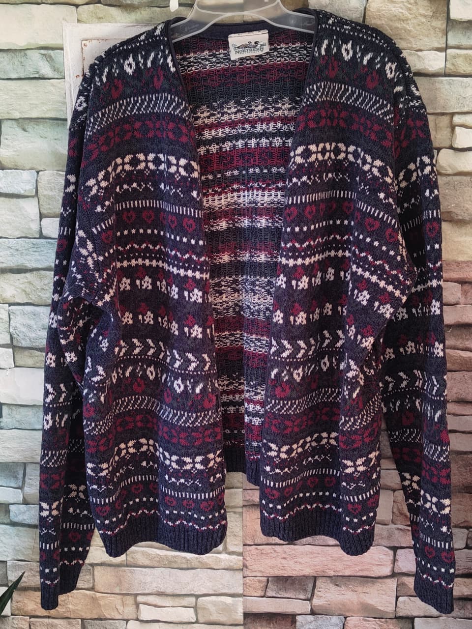 Cárdigan abierto estilo Fair Isle de Northern Reflections - Talla L
