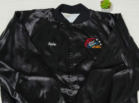 Chamarra Bomber Satén Vintage Auburn Made in USA Talla XXL