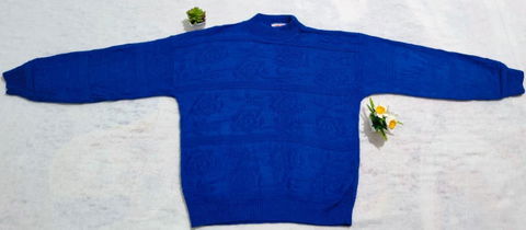 Suéter vintage azul rey Javenits talla L