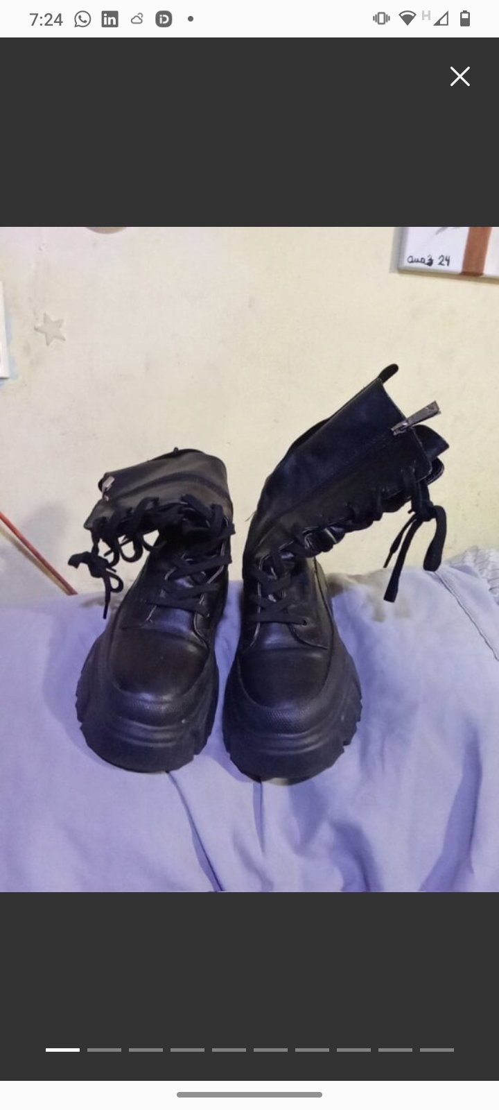 Botas Negras de Piel Genuina ZARA a Media Pantorrilla