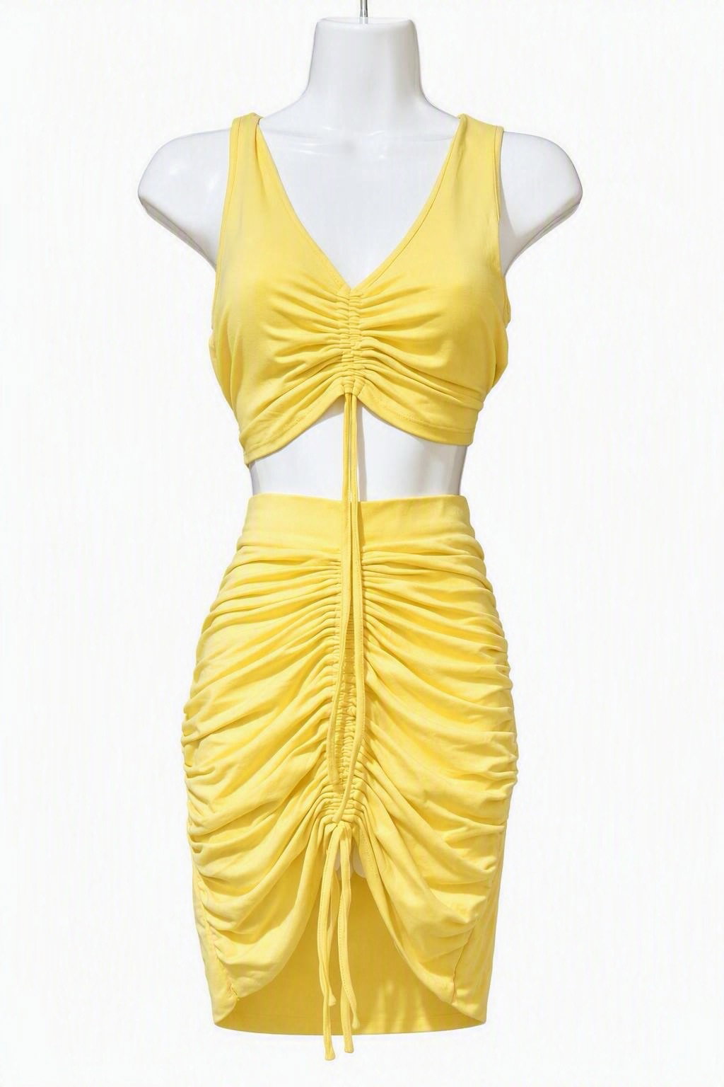 Conjunto de Top y Falda Amarillo Mantequilla - Talla S