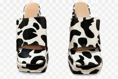 Tacones chunky animal print de vaca