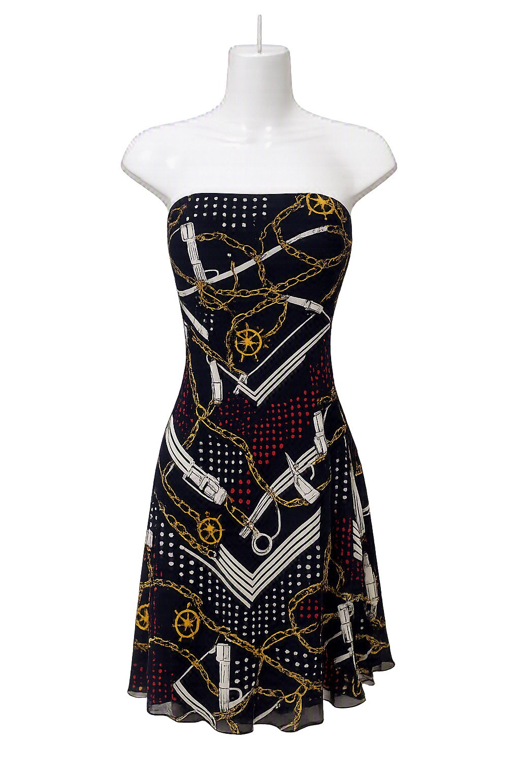 Vestido strapless Bershka con estampado pañuelo