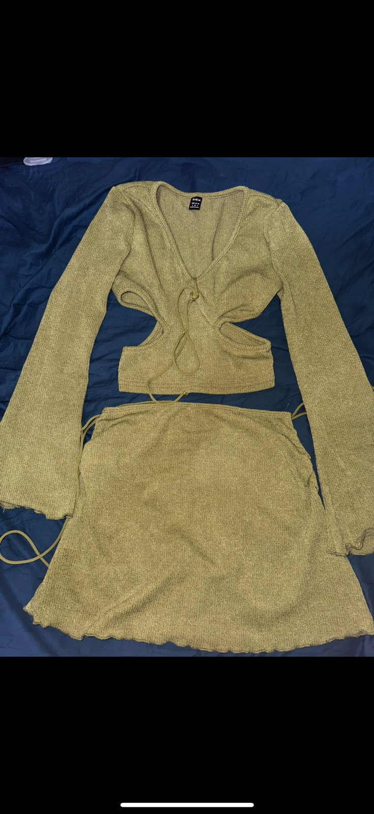 Conjunto de Top y Falda SHEIN ICON Verde Olivo