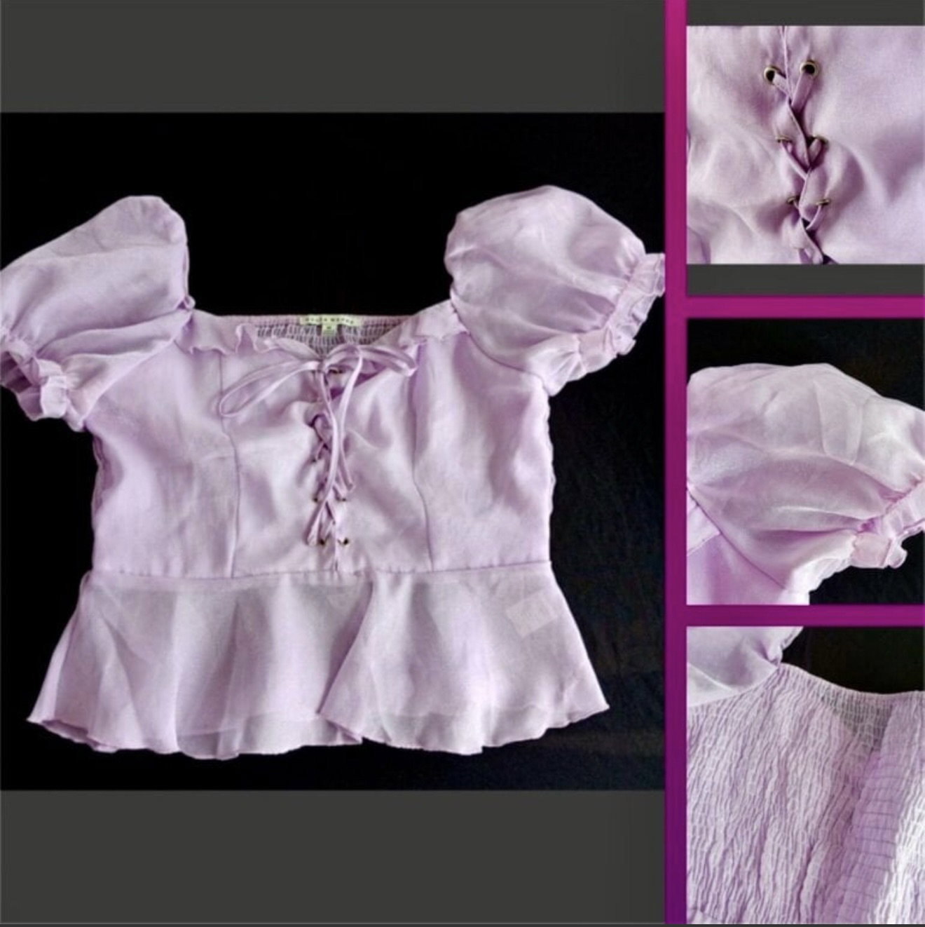 Blusa lila de haute monde nueva con etiqueta, talla M-L