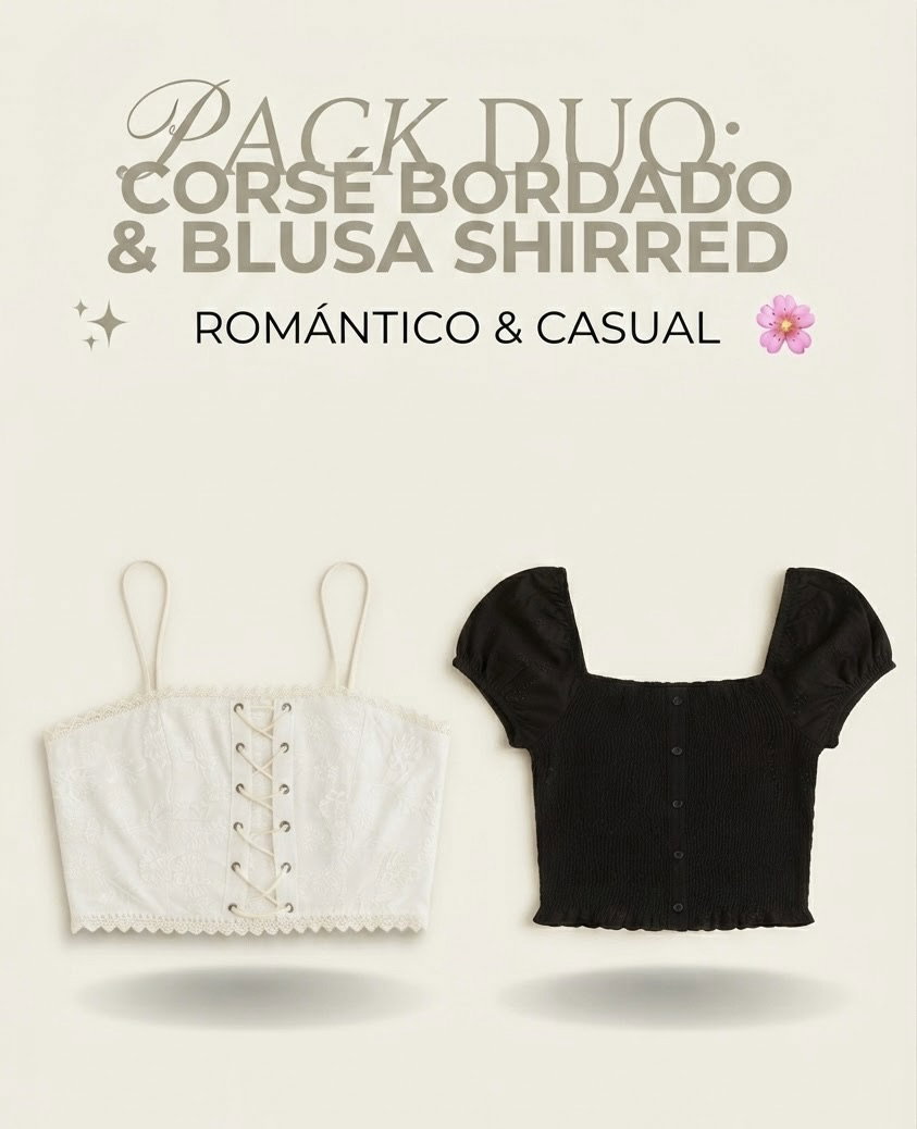 Pack de 2 tops estilo romántico 