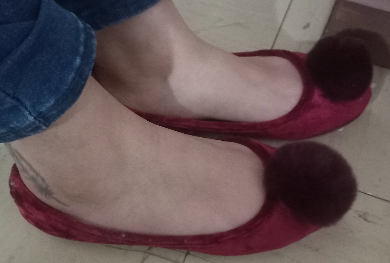 Calzado NON STOP de Tela Tipo Terciopelo Rojo #4