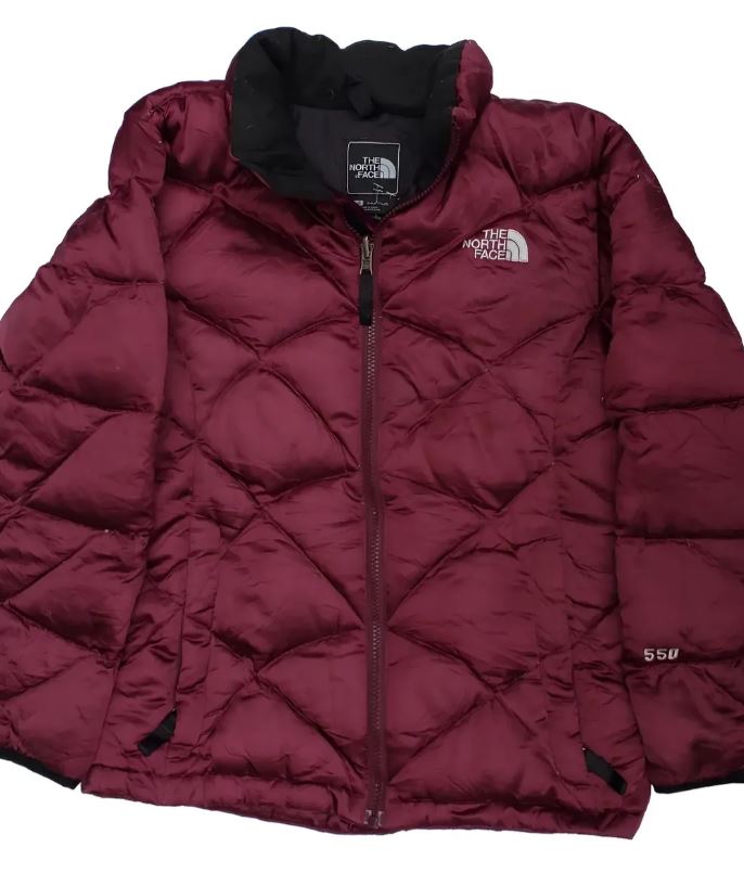 Chamarra The North Face Pluma Color Burdeos - Buen Estado
