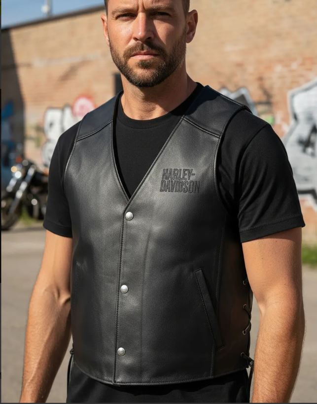 Harley Davidson  Chaleco Para Hombre Piel   Xl 