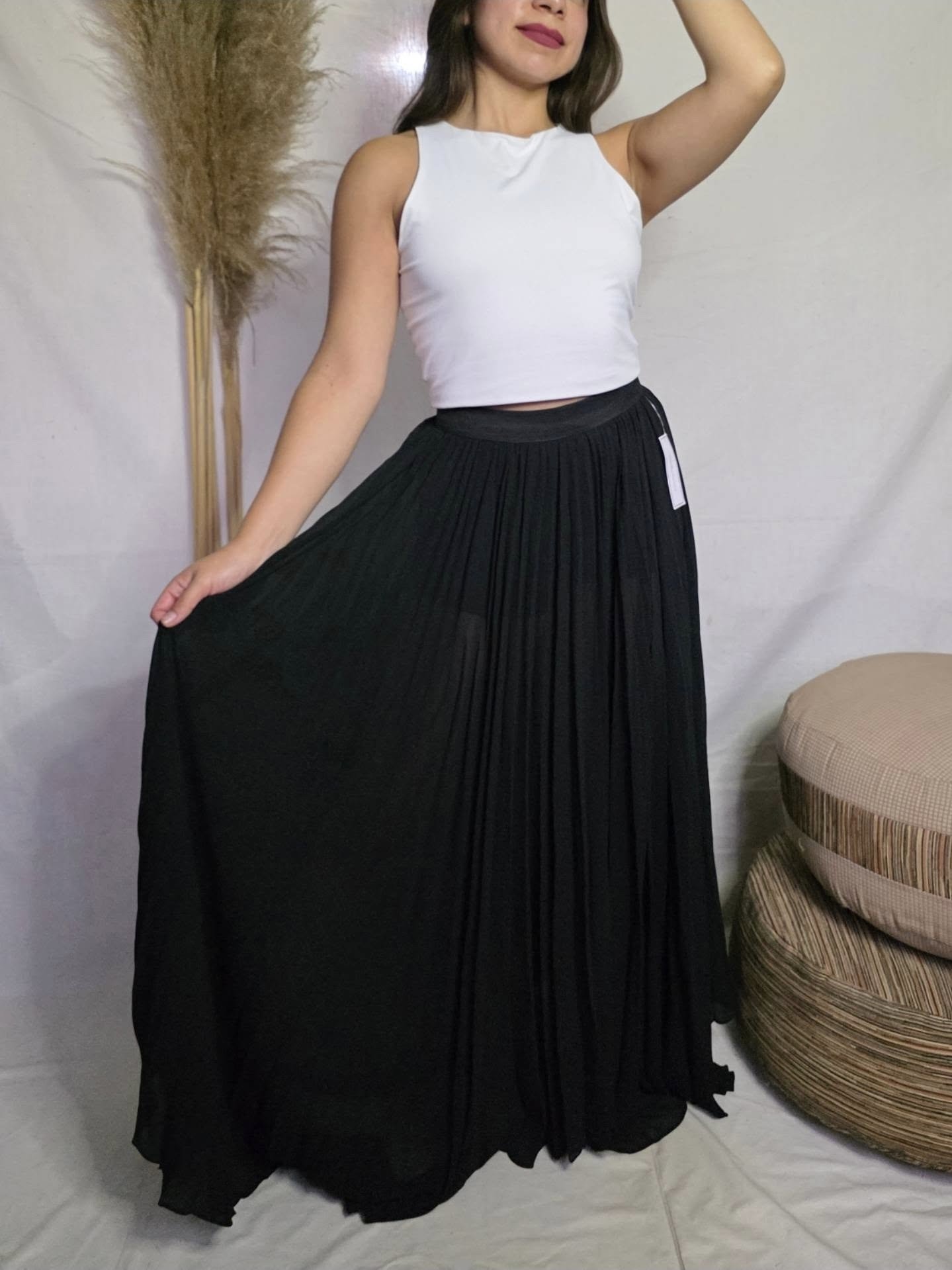 Maxi Falda Plisada Premier Amour Nueva