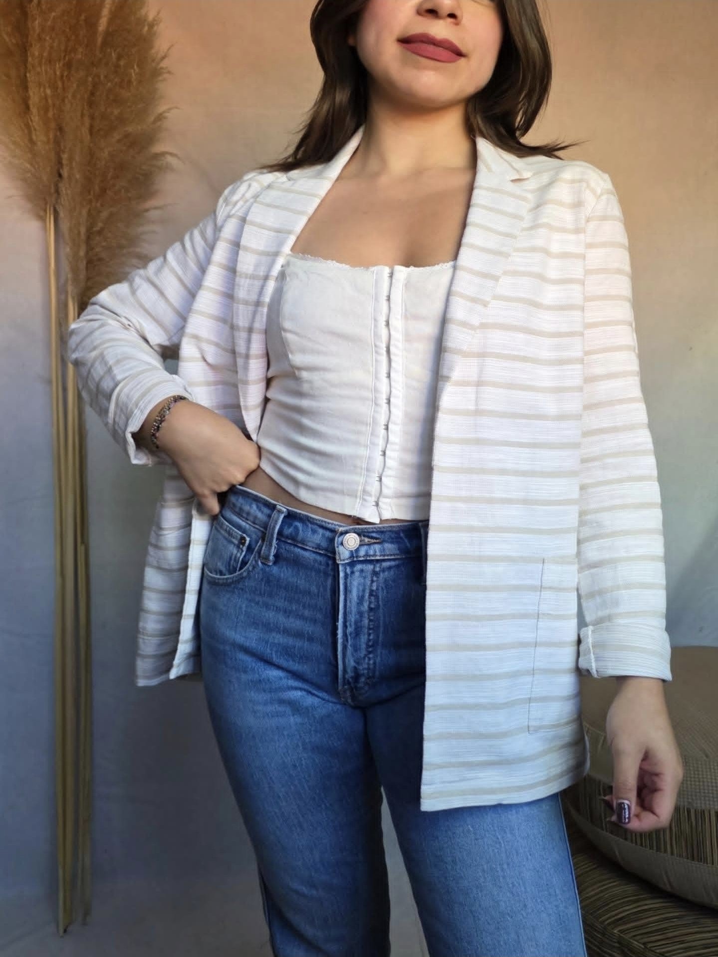 Blazer Rayado Liz Claiborne