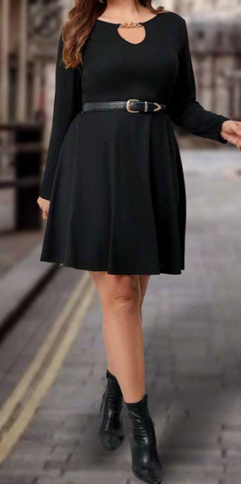 Vestido negro de manga larga marca Shein - Talla 2XL