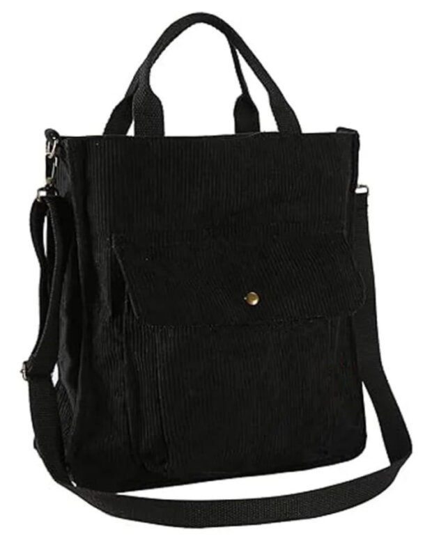Bolso negro de pana