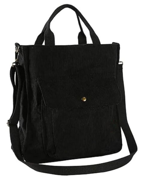 Bolso negro de pana