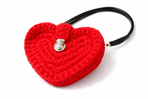 Bolsa cruzada crochet corazón