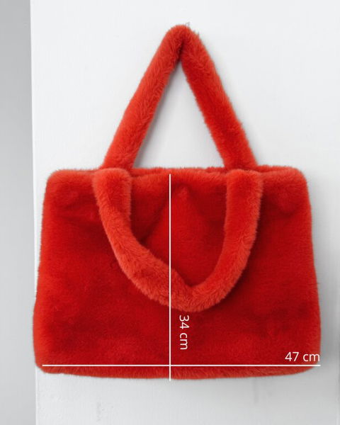 Bolsa tote de peluche color naranja