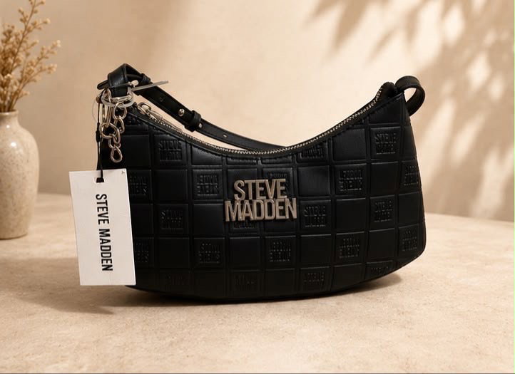 Bolso de mano Steve Madden negro con textura