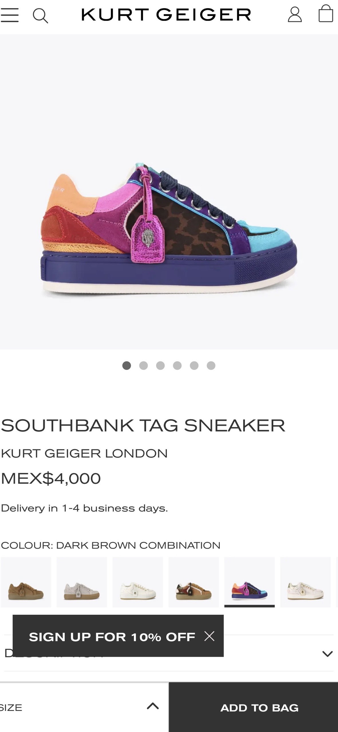 Tenis Originales Kurt Geiger Southbank Tag Sneaker