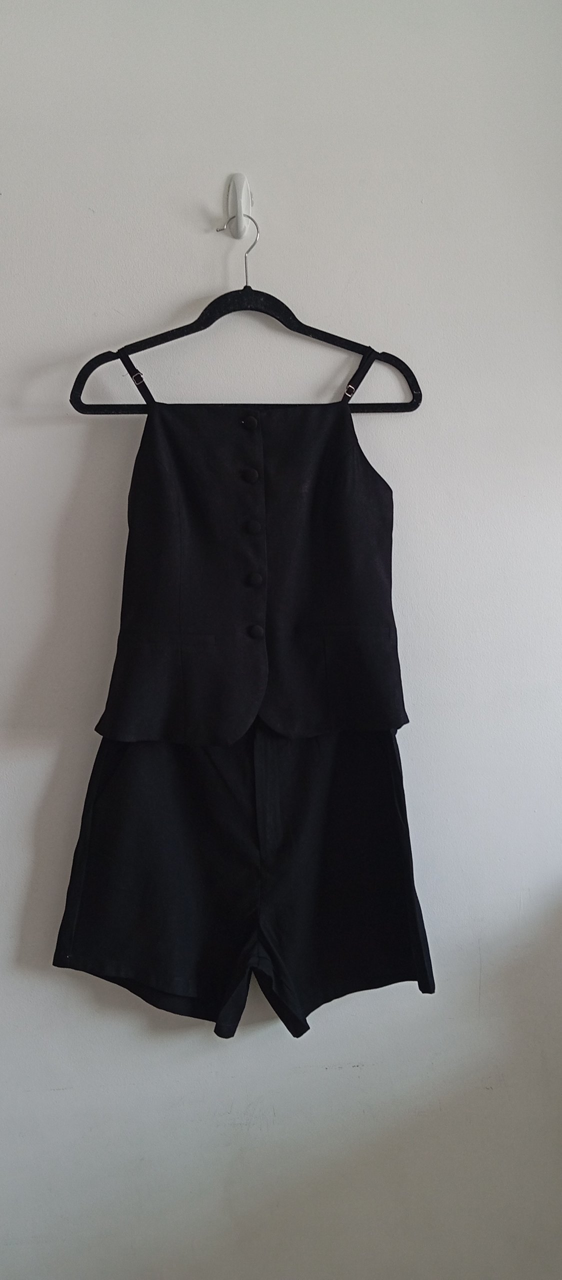 Conjunto de Top y Shorts Negro Issachar Talla M Nuevo con Etiqueta
