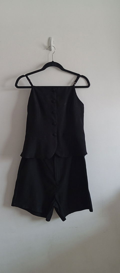 Conjunto de Top y Shorts Negro Issachar Talla M Nuevo con Etiqueta
