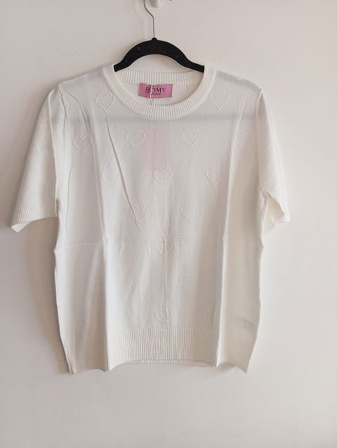 Blusa de Manga Corta BOMY con Corazones - Nueva