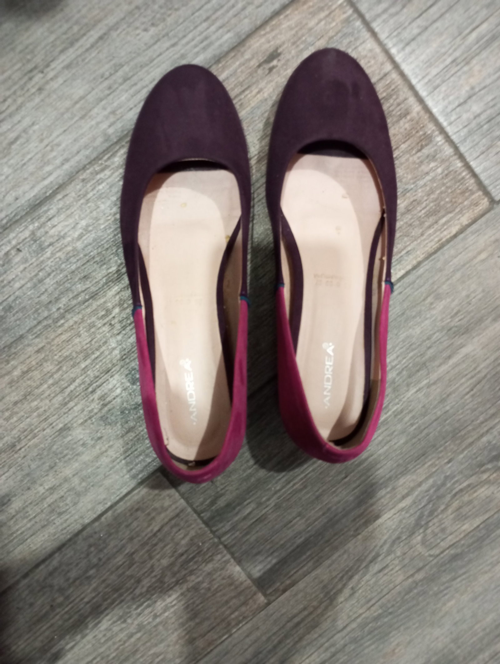 Zapatos de Tacón Andrea de Gamuza Morado con Fucsia Talla 25