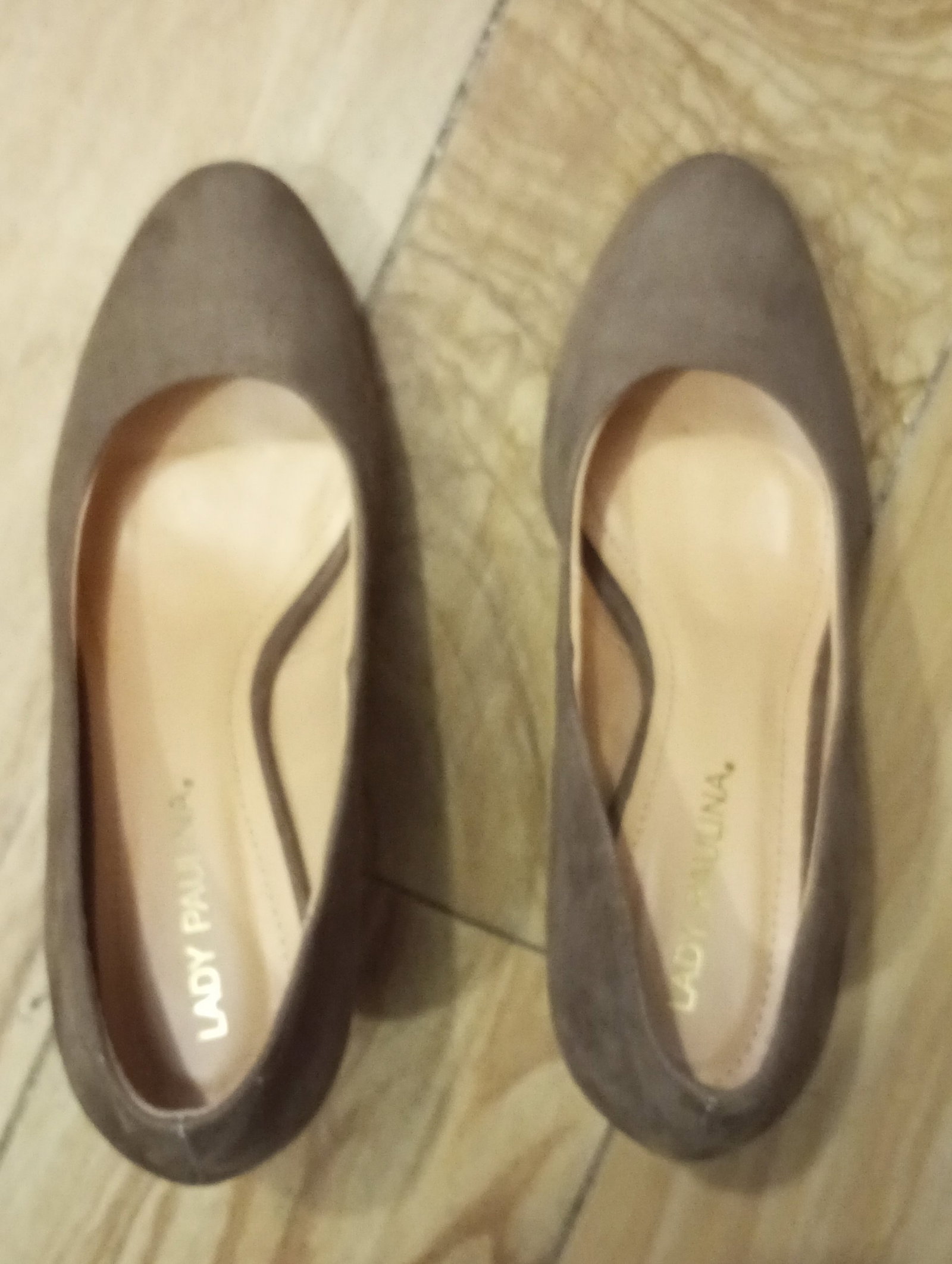 Zapatillas de Tacón Lady Paulina, Talla 25, Color Camel, Gamuza