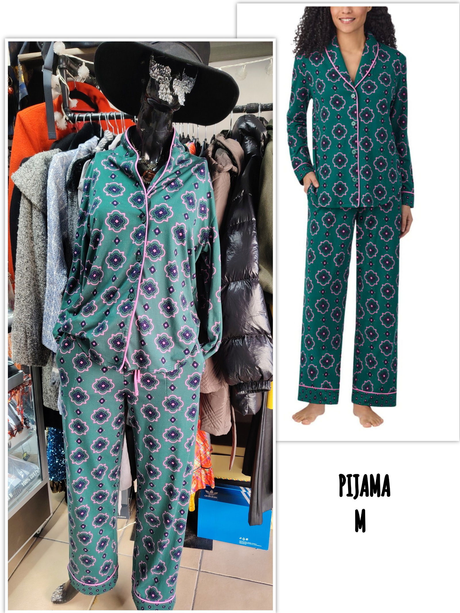 Pijama de Mujer M con Estampado Floral