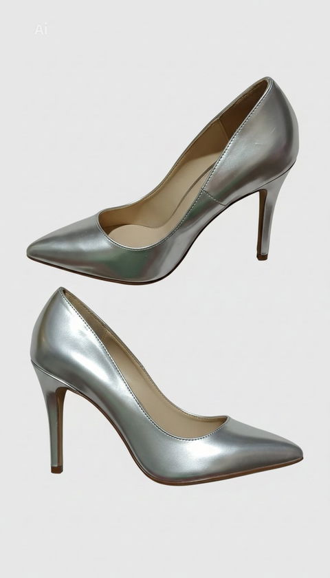 Zapatillas Plateadas JLO Tacon 10 cm - Buen Estado