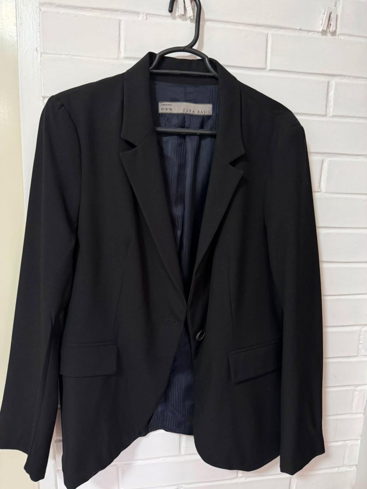 Blazer Zara Basic Negro Talla 32 (S-M) para Mujer