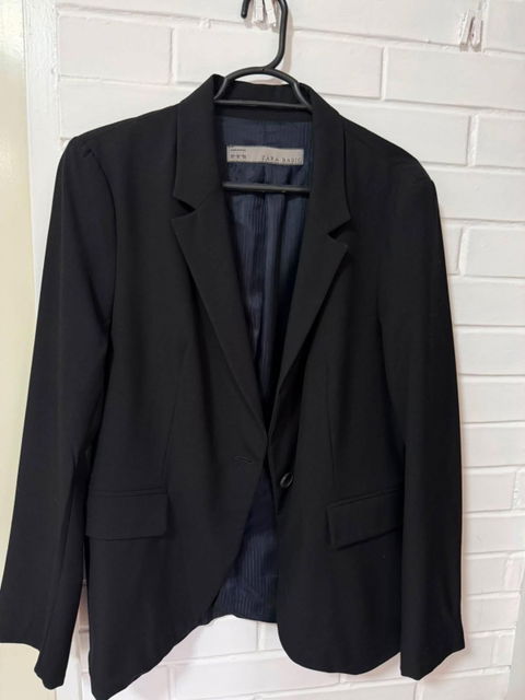 Blazer Zara Basic Negro Talla 32 (S-M) para Mujer