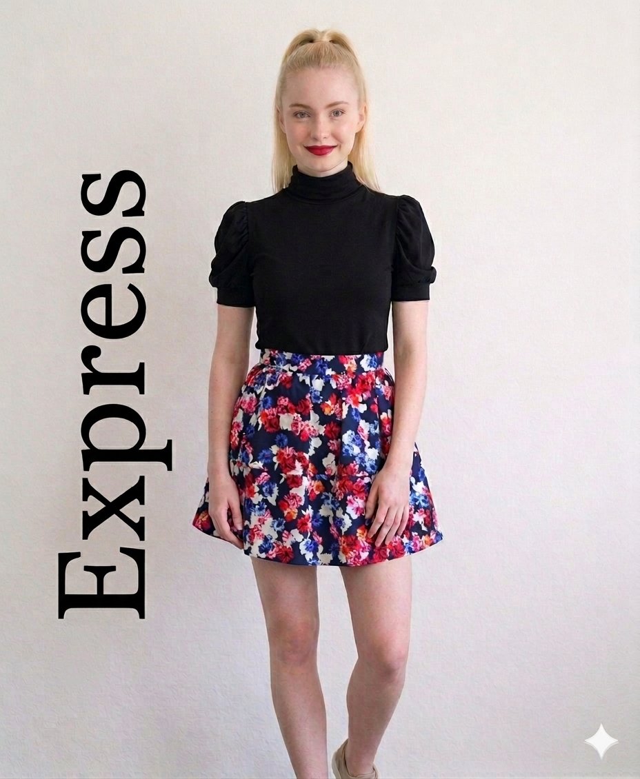 Falda corta multicolor de Express - Talla M (8)