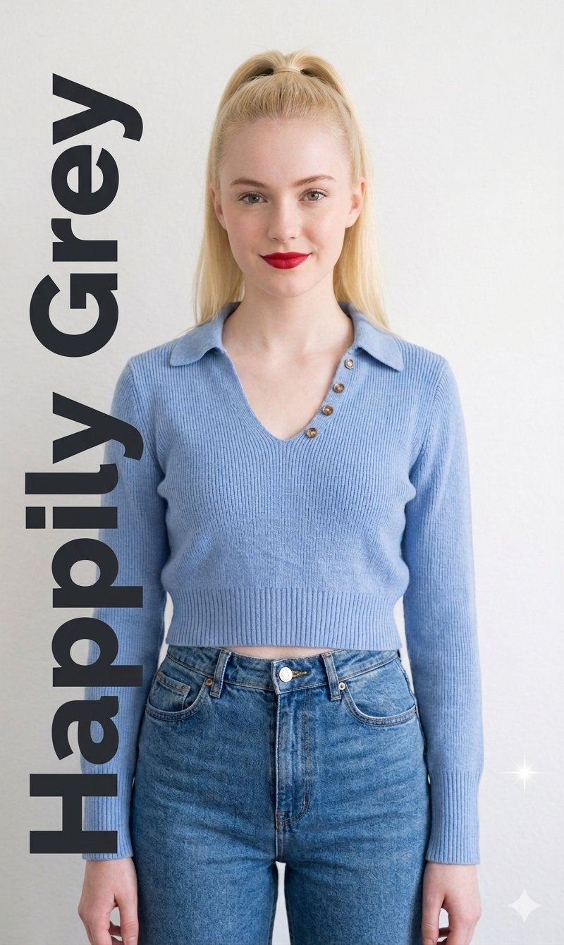 Suéter Happily Grey Azul Talla S