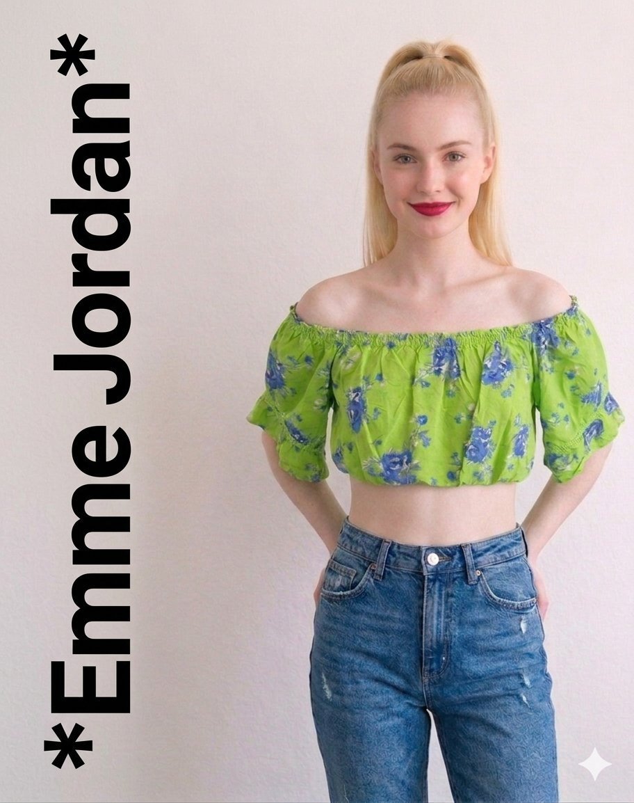 Blusa Emme Jordan Verde con Azul Talla XL