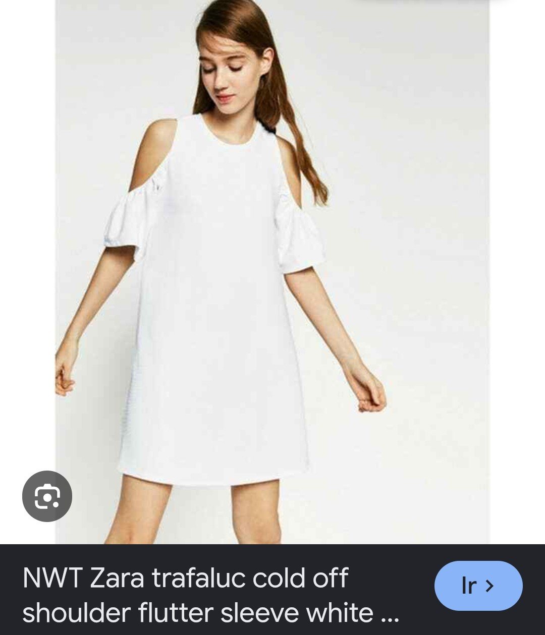 Vestido Blanco Zara Trafaluc Hombro Descubierto Talla S