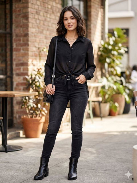 Blusa tipo mesh