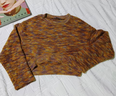 Suéter marrón croptop