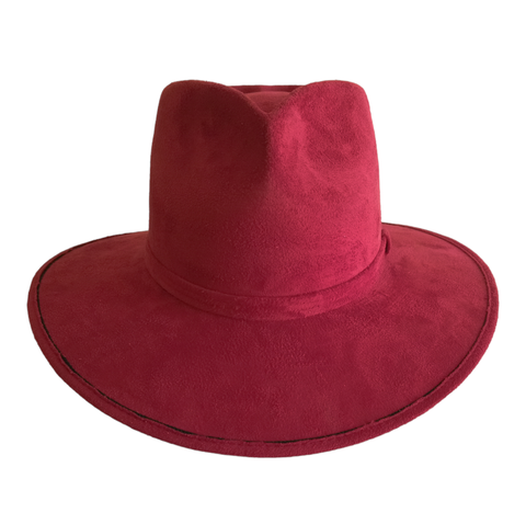 Sombrero de gamuza corazón color rojo talla M